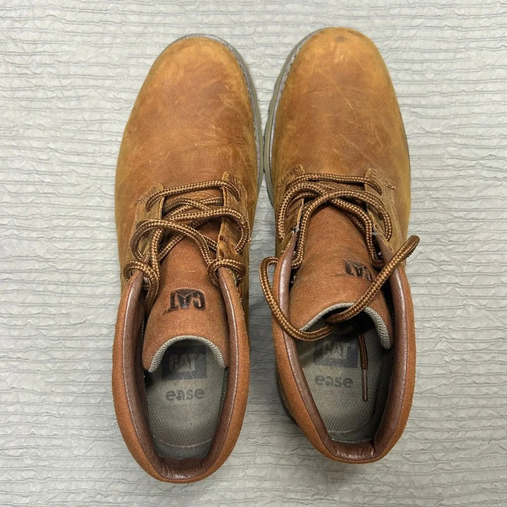 Caterpillar CAT Elude Waterproof Leather Chukka Boots Mens 8 Brown P724341